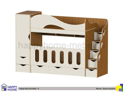 ДВУХЪЯРУСНАЯ КРОВАТЬ HAPPY KIDS SOUL BABY-8 МДФ 180Х80