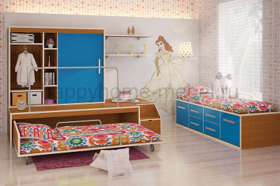 ПОДИУМНЫЙ КОМПЛЕКС FELICITA KIDS 2 + КОМОД-КРОВАТЬ 2.2 + ПОЛКА 3.7