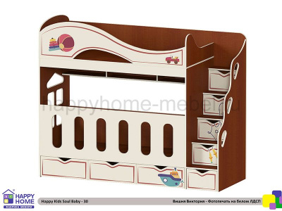 ДВУХЪЯРУСНАЯ КРОВАТЬ HAPPY KIDS SOUL BABY-30 170Х80