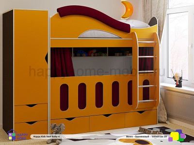 ДВУХЪЯРУСНАЯ КРОВАТЬ HAPPY KIDS SOUL BABY-4 160Х70