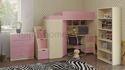 КРОВАТЬ-ЧЕРДАК BAMBINI 4 + ЛЕСТНИЦА BL + КОМОД BK-4 + СТЕЛЛАЖ BST