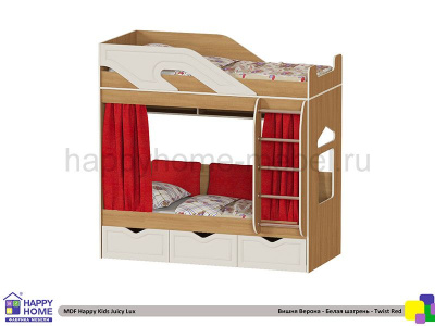 ДВУХЪЯРУСНАЯ КРОВАТЬ HAPPY KIDS JUICY LUX МДФ 180Х80 СМ