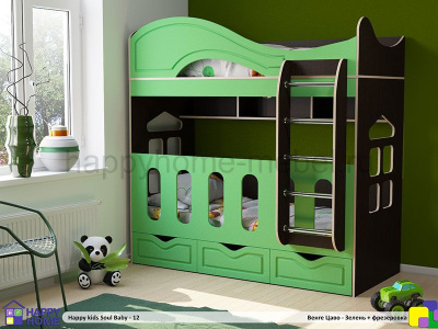 ДВУХЪЯРУСНАЯ КРОВАТЬ HAPPY KIDS SOUL BABY-12 МДФ 170Х80