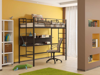 ДЕТСКАЯ МЕТАЛЛИЧЕСКАЯ КРОВАТЬ-ЧЕРДАК АМСТЕРДАМ 190Х90