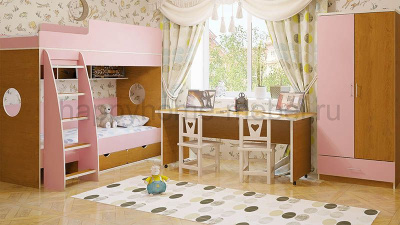 ДВУХЪЯРУСНАЯ КРОВАТЬ BAMBINI 7 + СТОЛ BSP + ШКАФ BS2