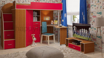 КРОВАТЬ-ЧЕРДАК BAMBINI 16 + ТУМБА 16.2