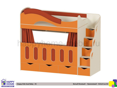 ДВУХЪЯРУСНАЯ КРОВАТЬ HAPPY KIDS SOUL BABY-25 160Х70