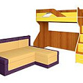 Двухъярусные кровати с диваном Bambini Panno