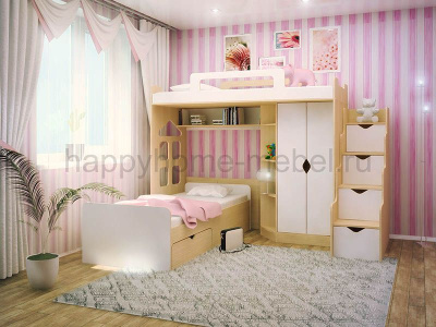 ДВУХЪЯРУСНАЯ КРОВАТЬ HAPPY KIDS K-8А