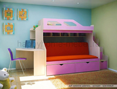 ДВУХЪЯРУСНАЯ КРОВАТЬ С ДИВАНОМ HAPPY KIDS SOFT - 5