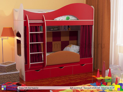 ДВУХЪЯРУСНАЯ КРОВАТЬ HAPPY KIDS SOUL SUPERIOR 180
