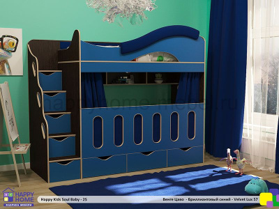 ДВУХЪЯРУСНАЯ КРОВАТЬ HAPPY KIDS SOUL BABY-25 170Х80