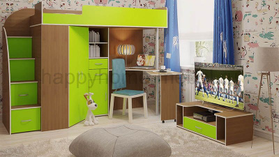 КРОВАТЬ-ЧЕРДАК BAMBINI 16 + ТУМБА 16.2