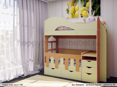 ДВУХЪЯРУСНАЯ КРОВАТЬ HAPPY KIDS JOY 180Х80 СМ