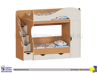ДВУХЪЯРУСНАЯ КРОВАТЬ BAMBINI 33 SUITE F МДФ 190