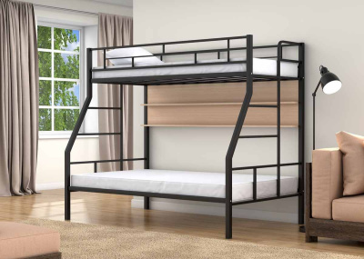 ДВУХЪЯРУСНАЯ МЕТАЛЛИЧЕСКАЯ КРОВАТЬ РАУТА ТВИСТ С ПОЛКАМИ