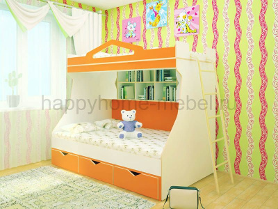 ДВУХЪЯРУСНАЯ КРОВАТЬ HAPPY KIDS K-6М