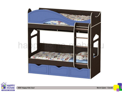 ДВУХЪЯРУСНАЯ КРОВАТЬ HAPPY KIDS SOUL МДФ 170Х80 СМ