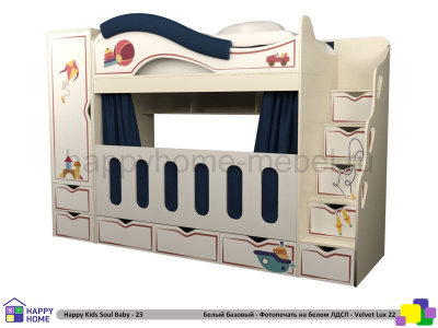 ДВУХЪЯРУСНАЯ КРОВАТЬ HAPPY KIDS SOUL BABY-23 170Х80