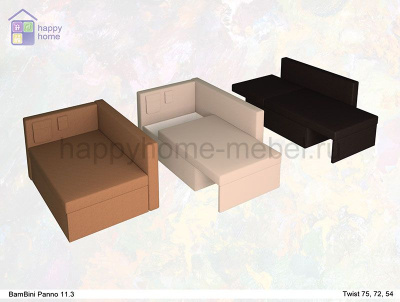 ДИВАН-КРОВАТЬ BAMBINI PANNO 11.3 (ЗЕЛЕНЫЙ - TWIST GREEN, СПИНКА СЛЕВА)