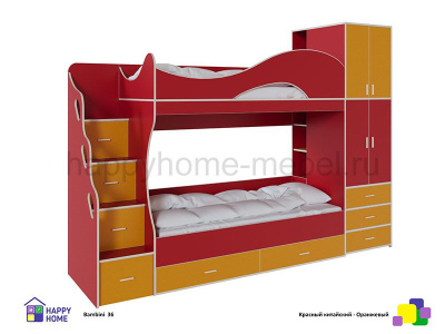 ДВУХЪЯРУСНАЯ КРОВАТЬ CО ШКАФОМ BAMBINI 36 SUITE