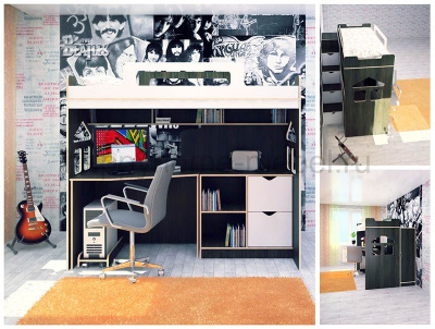 КРОВАТЬ-ЧЕРДАК HAPPY KIDS K-4S